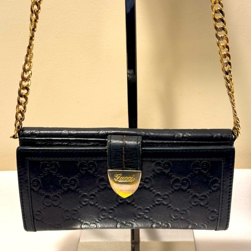 GUCCI LONG WALLER IN BLACK LEATHER IN MINT EUC AUTHENTIC